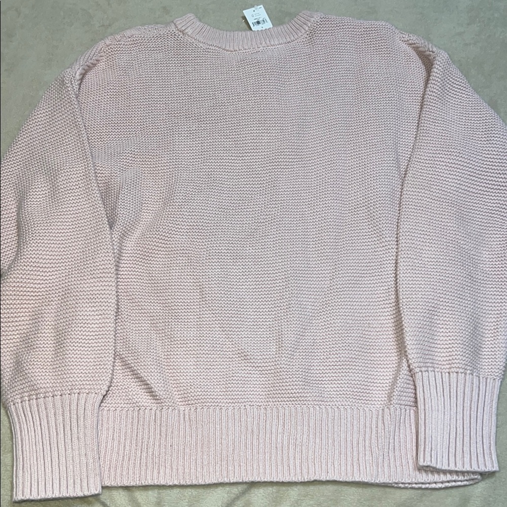 GAP Pink Crew Neck Cable Knit Sweater - Picture 3 of 3